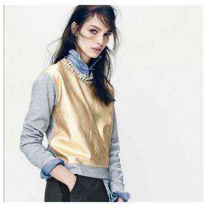 J. Crew Gold Foil Pullover